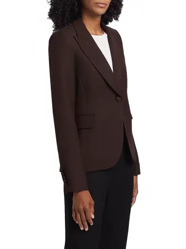 Adam Lippes Women's Logan Wool-Silk Blended Blazer - Mocha | Thumbnail 4