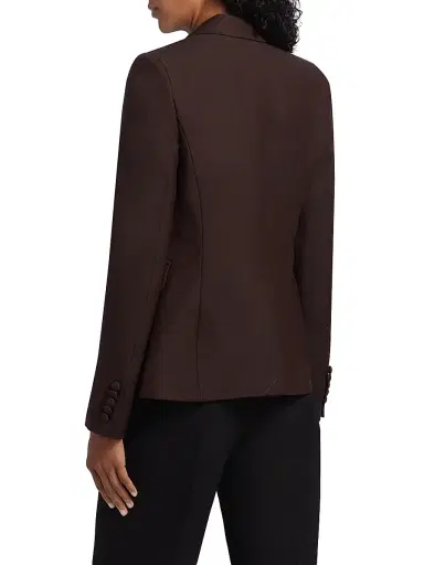 Adam Lippes Women's Logan Wool-Silk Blended Blazer - Mocha | Thumbnail 5