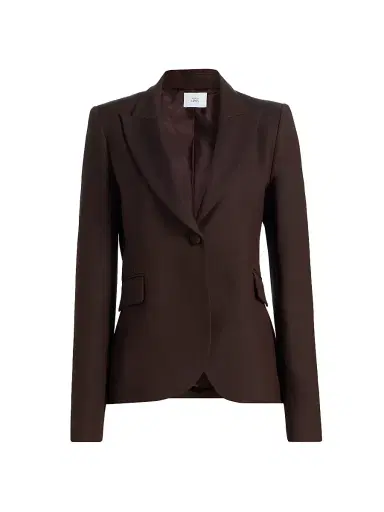 Adam Lippes Women's Logan Wool-Silk Blended Blazer - Mocha | Thumbnail 1