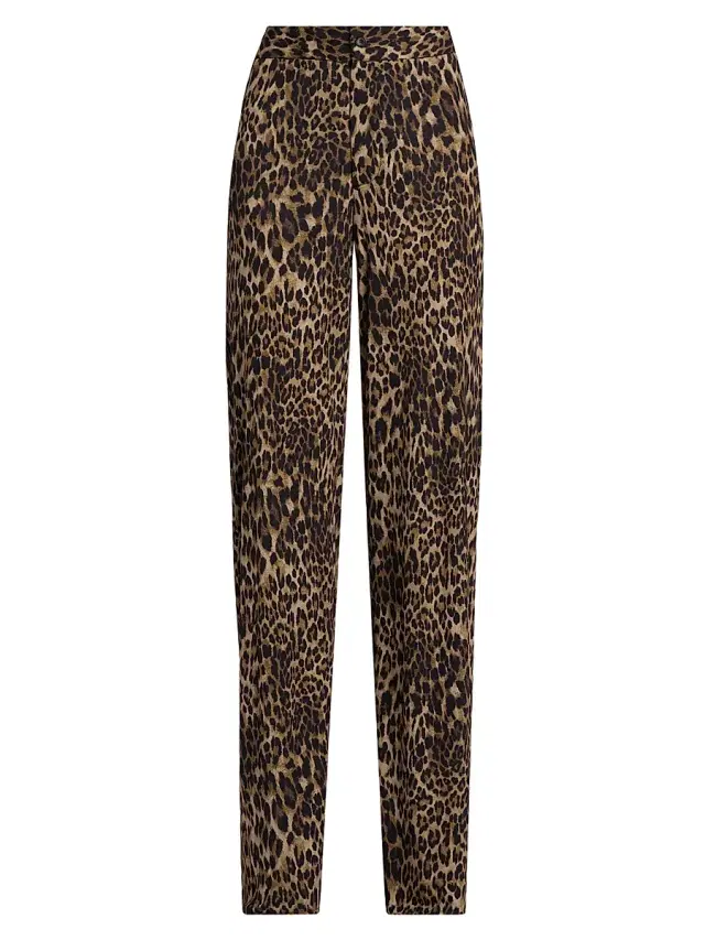 Nili Lotan Women's Kiana Leopard Wide-Leg Pants - Vintage Leopard Print
