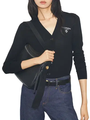 Tory Burch Women's Romy Leather Shoulder Bag - Black | Thumbnail 2 Tory Burch Women's Romy Leather Shoulder Bag - Black | Thumbnail 2