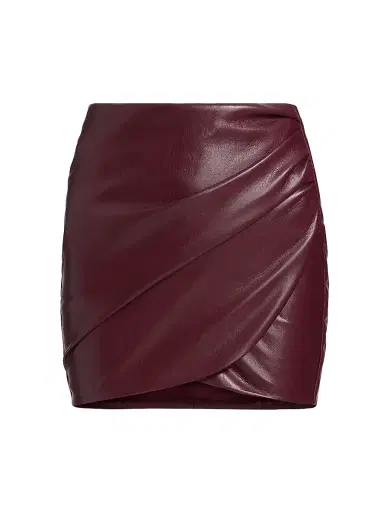 Generation Love Women's Shyann Faux Leather Mini Wrap Skirt - Cabernet | Thumbnail 1 Generation Love Women's Shyann Faux Leather Mini Wrap Skirt - Cabernet | Thumbnail 1