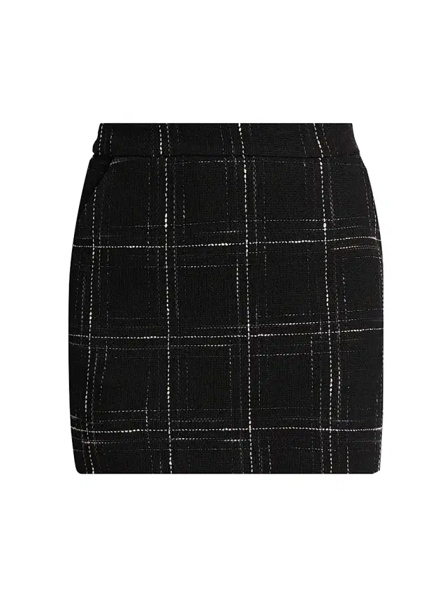 Generation Love Women's Kendra Windowpane Tweed Miniskirt - Black White