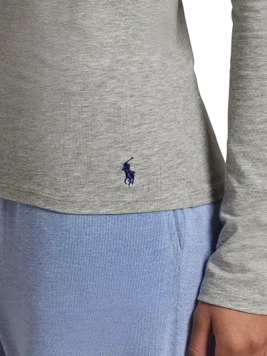 Polo Ralph Lauren Women's Base Layer Heathered Stretch-Cotton T-Shirt - Heather Grey | Thumbnail 5