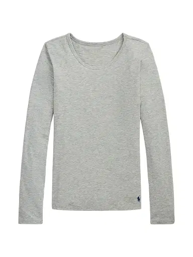 Polo Ralph Lauren Women's Base Layer Heathered Stretch-Cotton T-Shirt - Heather Grey | Thumbnail 1