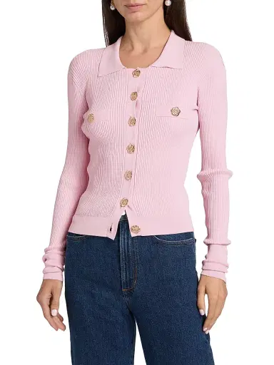 Generation Love Women's Carter Rib-Knit Cardigan - Pink | Thumbnail 3