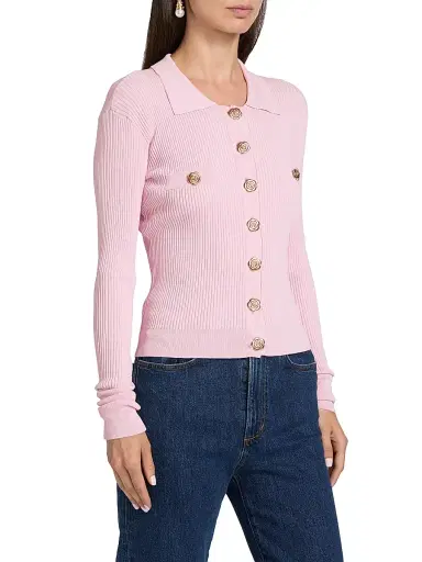 Generation Love Women's Carter Rib-Knit Cardigan - Pink | Thumbnail 4