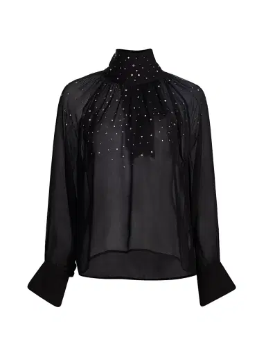 Generation Love Women's Noor Crystal Raglan Blouse - Black | Thumbnail 1 Generation Love Women's Noor Crystal Raglan Blouse - Black | Thumbnail 1