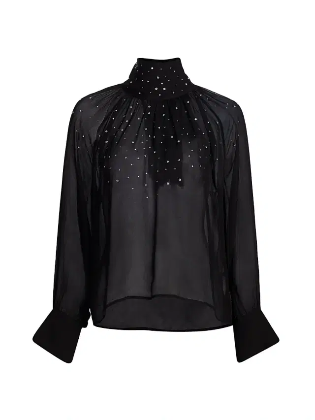 Generation Love Women's Noor Crystal Raglan Blouse - Black