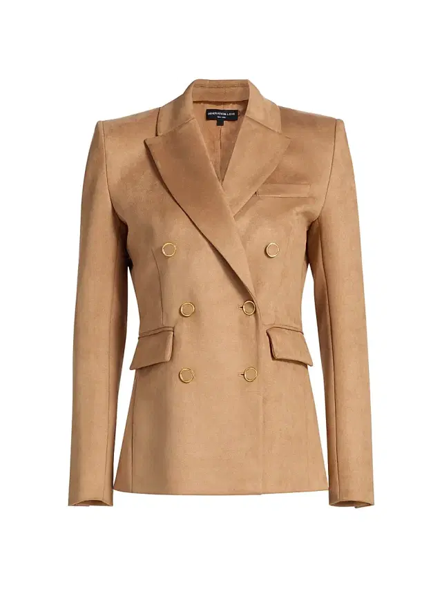 Generation Love Women's Arielle FauxSuede Boyfriend Blazer - Lion
