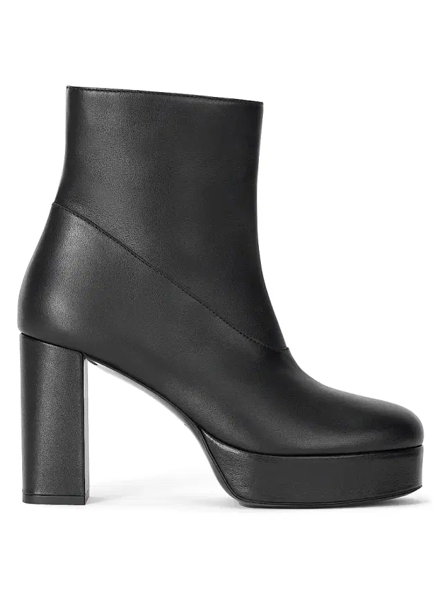 Staud Women's Jodie 0MM Leather Platform Ankle Boots - Black