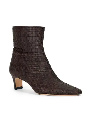 Staud Women's Wally 55MM Woven Ankle Boot - Espresso Woven | Thumbnail 2 Staud Women's Wally 55MM Woven Ankle Boot - Espresso Woven | Thumbnail 2