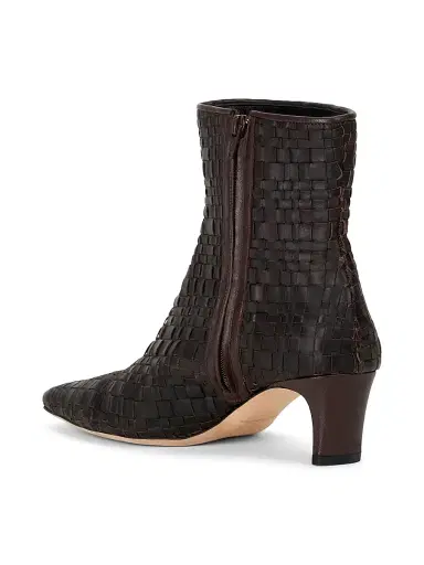 Staud Women's Wally 55MM Woven Ankle Boot - Espresso Woven | Thumbnail 3 Staud Women's Wally 55MM Woven Ankle Boot - Espresso Woven | Thumbnail 3