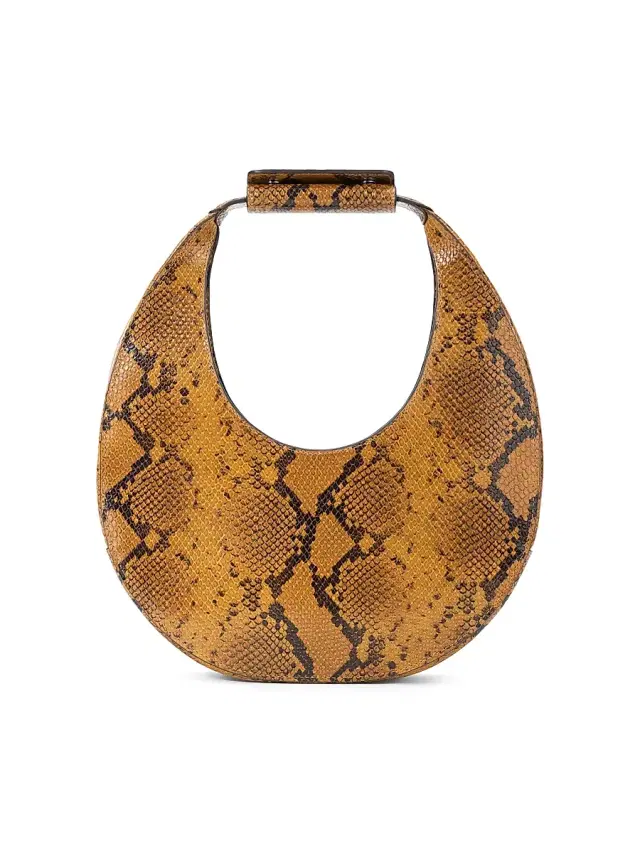 Staud Women's Moon Snakeskin-Print Leather Top Handle Bag - Snake