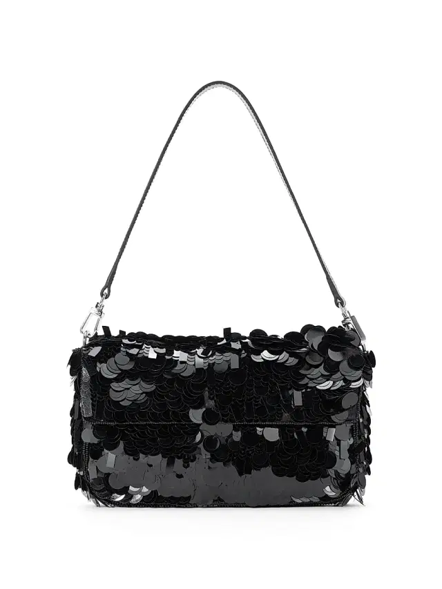 Staud Women's Timmy Sequined Shoulder Bag - Black