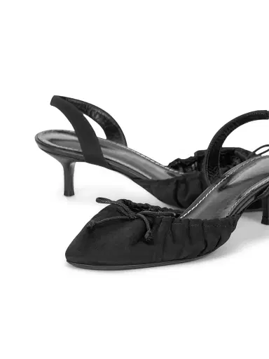 Staud Women's Alba Satin Ballet Slingback Pumps - Black Satin - Size 9.5 | Thumbnail 5