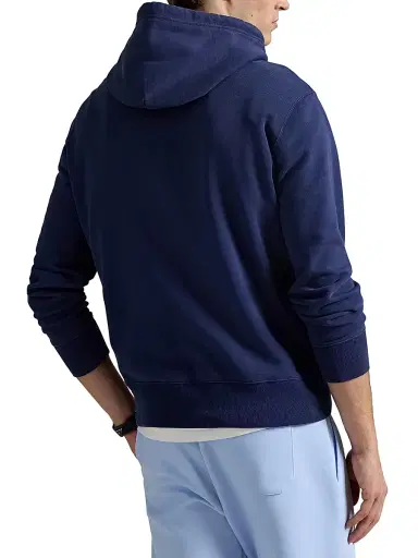 Polo Ralph Lauren Men's Logo-Embroidered Cotton-Blend Hoodie - Dark Cobalt White | Thumbnail 4 Polo Ralph Lauren Men's Logo-Embroidered Cotton-Blend Hoodie - Dark Cobalt White | Thumbnail 4