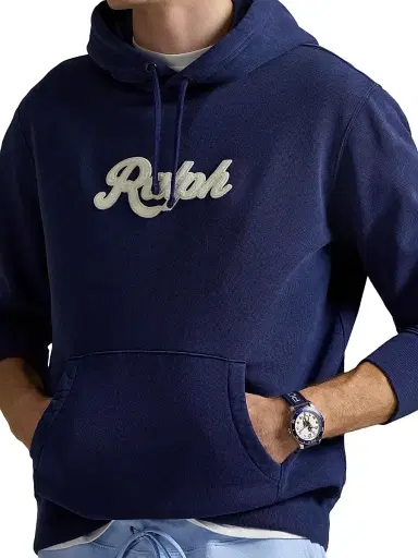 Polo Ralph Lauren Men's Logo-Embroidered Cotton-Blend Hoodie - Dark Cobalt White | Thumbnail 5 Polo Ralph Lauren Men's Logo-Embroidered Cotton-Blend Hoodie - Dark Cobalt White | Thumbnail 5