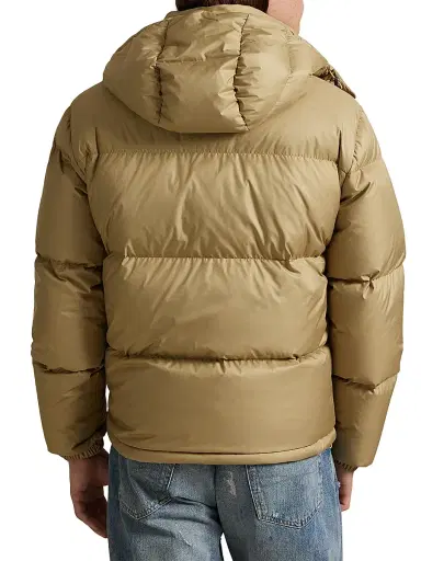 Polo Ralph Lauren Men's Quilted Down Hood Jacket - Khaki | Thumbnail 4 Polo Ralph Lauren Men's Quilted Down Hood Jacket - Khaki | Thumbnail 4