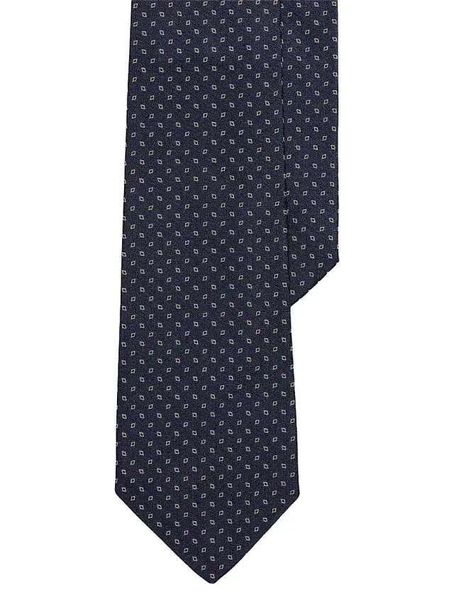 Men's Macclesfield Silk Tie - Navy Men's Macclesfield Silk Tie - Navy