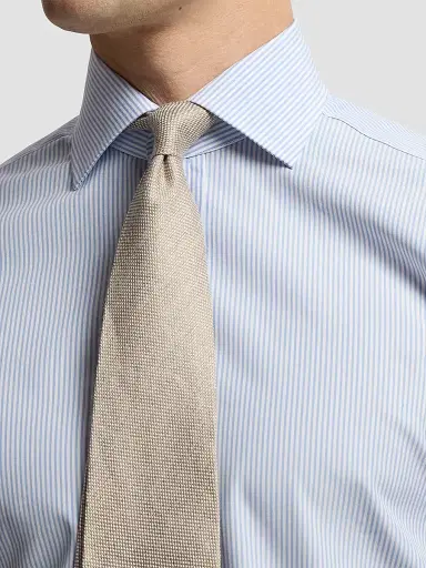 Ralph Lauren Purple Label Men's Mini-Bengal-Stripe Shirt - Blue - Size 17 | Thumbnail 6