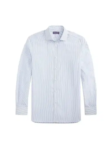 Ralph Lauren Purple Label Men's Mini-Bengal-Stripe Shirt - Blue - Size 17 | Thumbnail 1