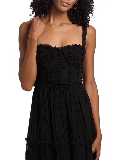 Ulla Johnson Women's Talitha Silk Smocked Cami Maxi Dress - Noir | Thumbnail 6