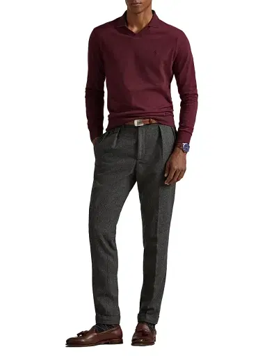 Polo Ralph Lauren Men's Textured Cotton Jersey Polo Shirt - Spring Wine Heather - Size XXL | Thumbnail 2 Polo Ralph Lauren Men's Textured Cotton Jersey Polo Shirt - Spring Wine Heather - Size XXL | Thumbnail 2