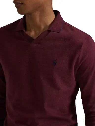 Polo Ralph Lauren Men's Textured Cotton Jersey Polo Shirt - Spring Wine Heather - Size XXL | Thumbnail 5 Polo Ralph Lauren Men's Textured Cotton Jersey Polo Shirt - Spring Wine Heather - Size XXL | Thumbnail 5