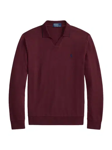 Polo Ralph Lauren Men's Textured Cotton Jersey Polo Shirt - Spring Wine Heather - Size XXL | Thumbnail 1 Polo Ralph Lauren Men's Textured Cotton Jersey Polo Shirt - Spring Wine Heather - Size XXL | Thumbnail 1