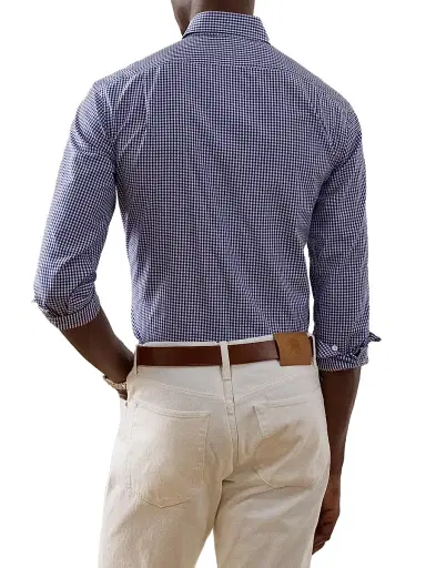 Ralph Lauren Purple Label Men's Micro-Gingham Cotton Shirt - Blue White - Size XS | Thumbnail 4 Ralph Lauren Purple Label Men's Micro-Gingham Cotton Shirt - Blue White - Size XS | Thumbnail 4