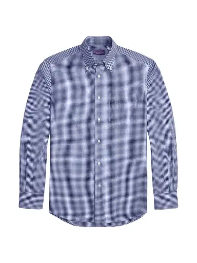 Ralph Lauren Purple Label Men's Micro-Gingham Cotton Shirt - Blue White - Size XS | Thumbnail 1 Ralph Lauren Purple Label Men's Micro-Gingham Cotton Shirt - Blue White - Size XS | Thumbnail 1