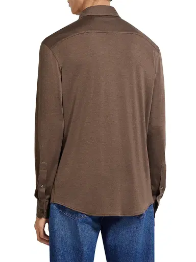 Zegna Men's Cashmere and Silk Shirt - Brown - Size XXL | Thumbnail 3 Zegna Men's Cashmere and Silk Shirt - Brown - Size XXL | Thumbnail 3