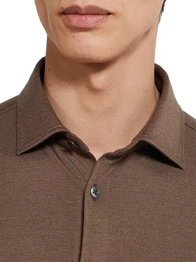 Zegna Men's Cashmere and Silk Shirt - Brown - Size XXL | Thumbnail 4 Zegna Men's Cashmere and Silk Shirt - Brown - Size XXL | Thumbnail 4