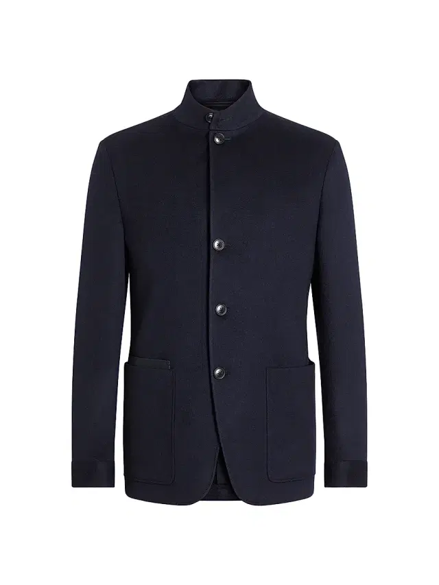 ZEGNA Men's Oasi Cashmere II Conte Jacket - Navy Blue