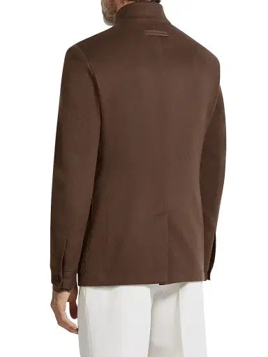ZEGNA Men's Oasi Cashmere II Conte Jacket - Brown | Thumbnail 3