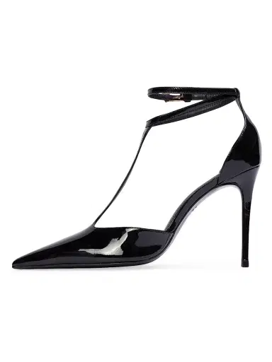 Black Suede Studio Women's Ruby 100MM Patent Pumps - Black Patent | Thumbnail 4