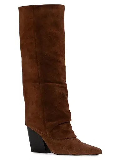 Black Suede Studio Women's Nev 0MM Suede Western Boots - Brownie Suede | Thumbnail 2
