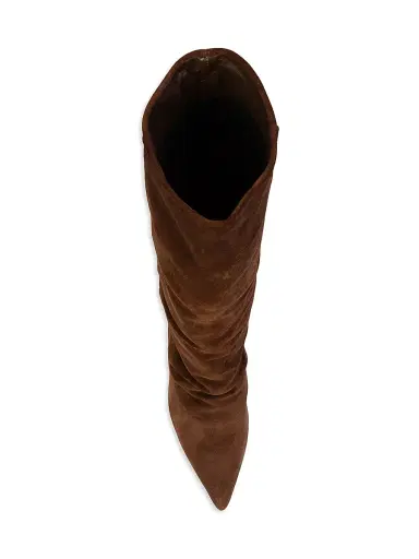 Black Suede Studio Women's Nev 0MM Suede Western Boots - Brownie Suede | Thumbnail 3