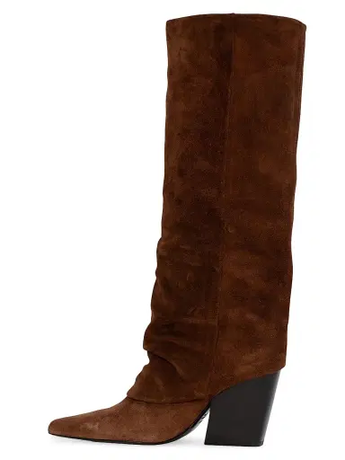 Black Suede Studio Women's Nev 0MM Suede Western Boots - Brownie Suede | Thumbnail 4