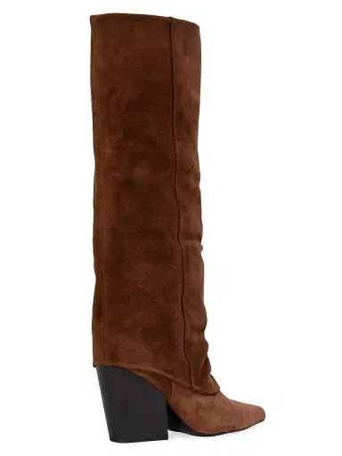 Black Suede Studio Women's Nev 0MM Suede Western Boots - Brownie Suede | Thumbnail 5