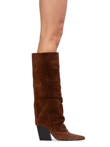 Black Suede Studio Women's Nev 0MM Suede Western Boots - Brownie Suede | Thumbnail 6