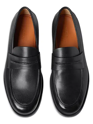 Zegna Men's Mocassin Corso Loafers - Black - Size 13 | Thumbnail 3
