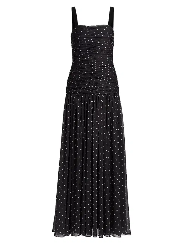 As It May Women's Natalia Polka Dot Crinkle Chiffon Gown - Polka Dot