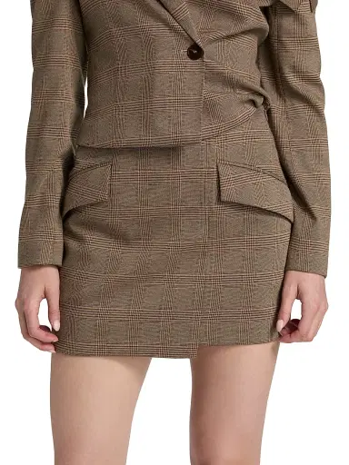 Et Ochs Women's Jules Plaid Asymmetric Miniskirt | Thumbnail 3
