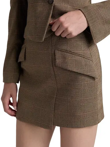 Et Ochs Women's Jules Plaid Asymmetric Miniskirt | Thumbnail 6