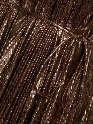 Halston Women's Maxine Metallic Plissé Halter Gown | Thumbnail 7