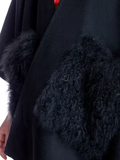Maximilian Women's Cashmere Cape - Black | Thumbnail 5 Maximilian Women's Cashmere Cape - Black | Thumbnail 5