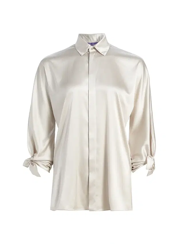 Ralph Lauren Collection Women's Karen Silk Charmeuse Blouse - Mist