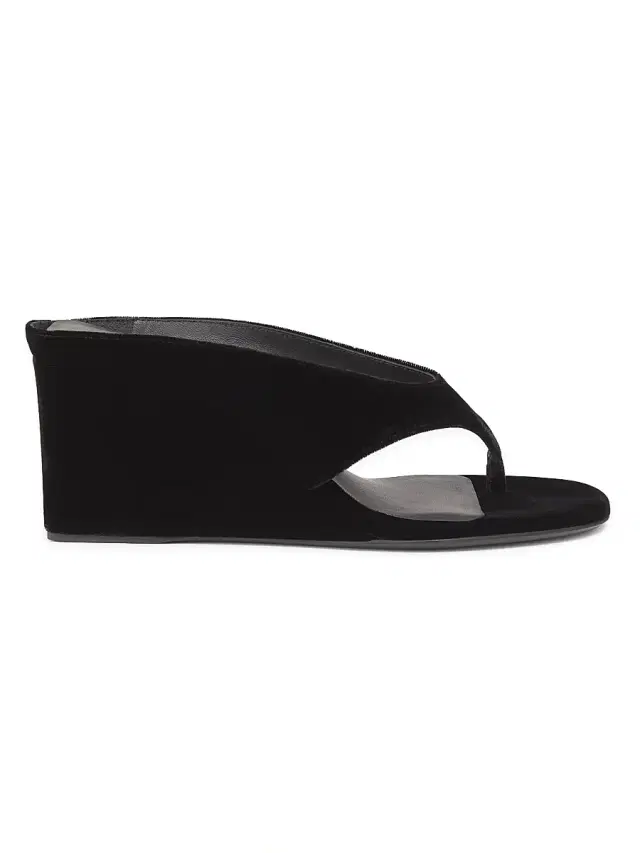 Women's 75MM Velvet Wedge Sandals - Noir Women's 75MM Velvet Wedge Sandals - Noir